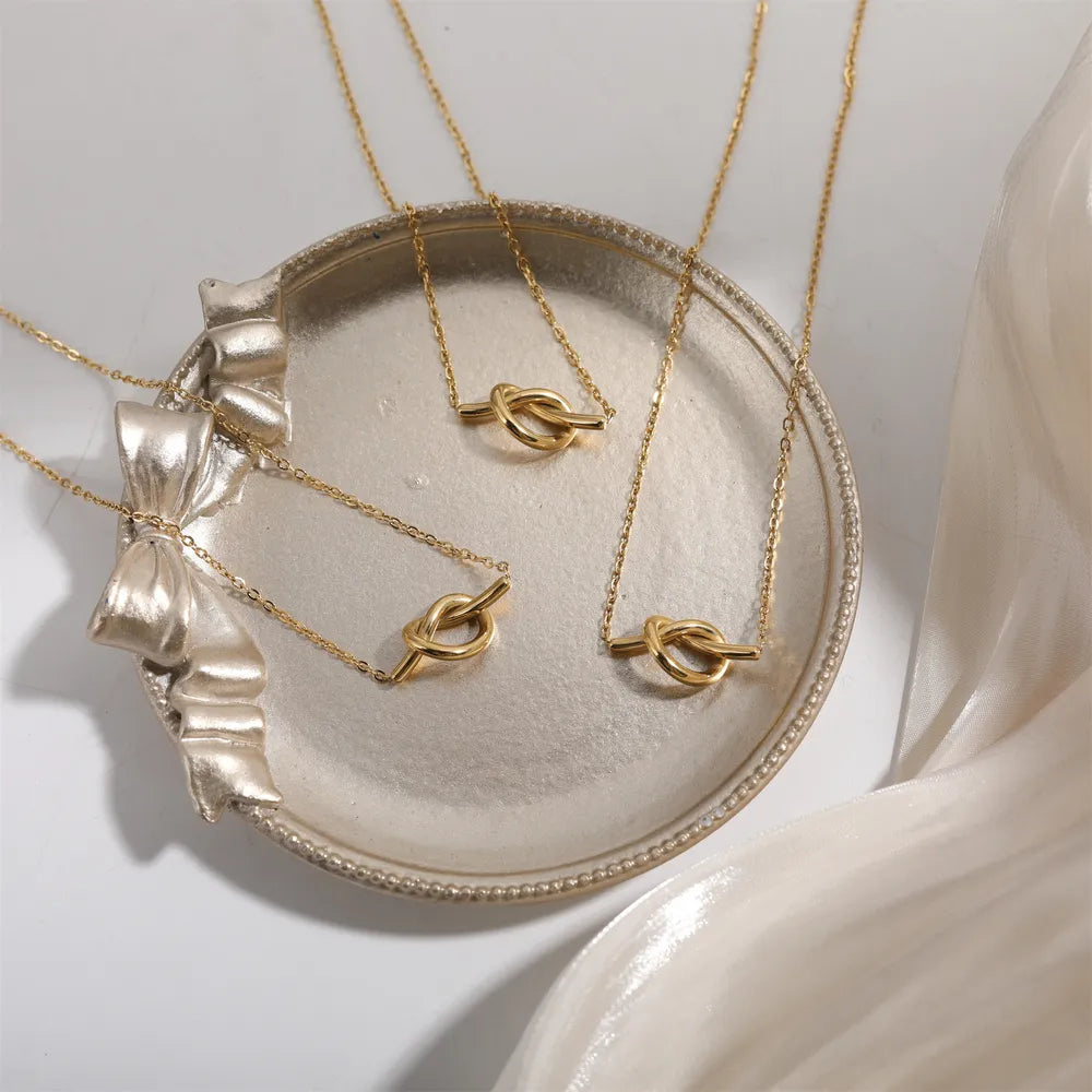 Golden Knot Pendant Necklace