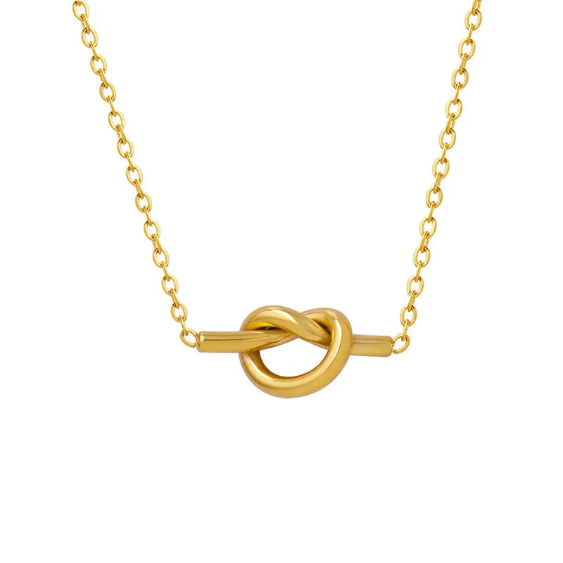 Golden Knot Pendant Necklace