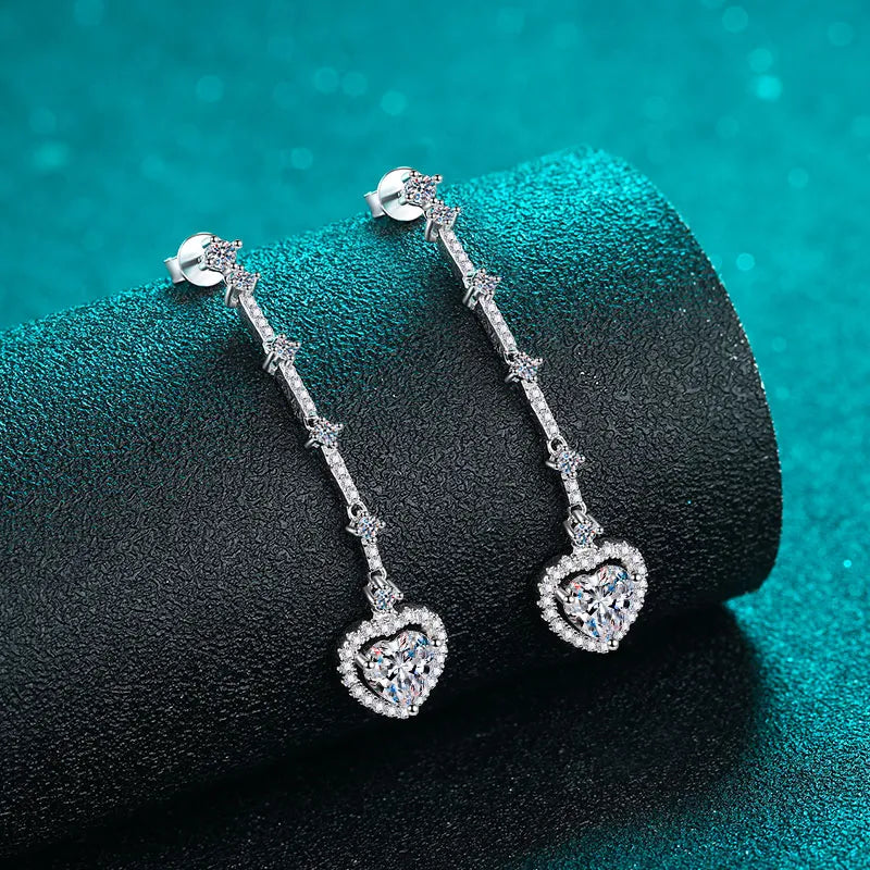 Sparkling Crystal Heart Earrings