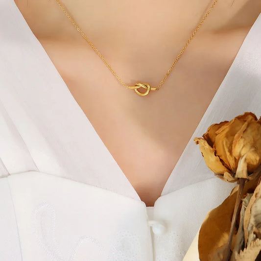 Golden Knot Pendant Necklace