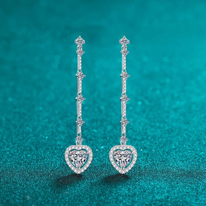 Sparkling Crystal Heart Earrings